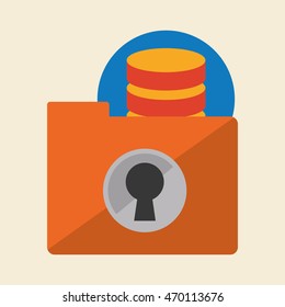 Data security concept with icon design, vector illustration 10 eps graphic.