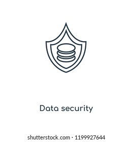 Data security concept line icon. Linear Data security concept outline symbol design. This simple element illustration can be used for web and mobile UI/UX.