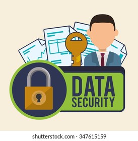 data security concept with system icons design, vector illustration 10 eps graphic.