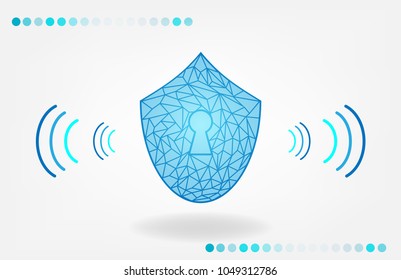 data security cyber protection concept. system privacy vector illustrations. padlock on white gray background digital technology connection secure alert
