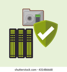 Data Security design. Protect icon. Data center illustration , vector