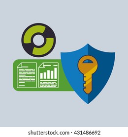 Data Security design. Protect icon. Data center illustration , vector