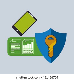 Data Security design. Protect icon. Data center illustration , vector