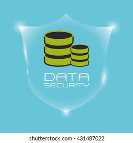 Data Security design. Protect icon. Data center illustration , vector