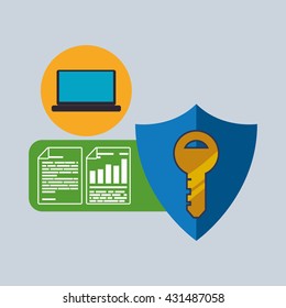 Data Security design. Protect icon. Data center illustration , vector