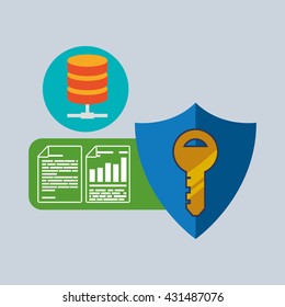Data Security design. Protect icon. Data center illustration , vector