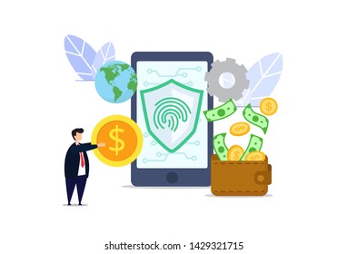 data security flat creative illustration vector of graphic , data security protection flat illustration vector , vector data security protection flat illustration for banner website landing page
