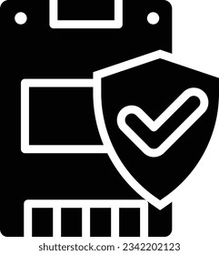 Icono de glifo de seguridad de datos - Icono único, vector
