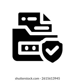 data security glyph icon. Strong and solid vector icon for websites, mobile interfaces, presentations, and visual branding. High quality and easy to edit.