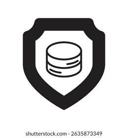 data security glyph icon with white background vector stock illustration