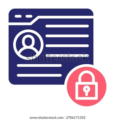 Data Security Icon Color Fill Style Vector Illustration