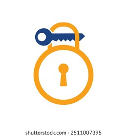 Data security icon flat design