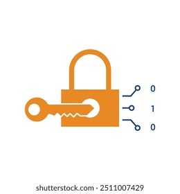 Data security icon flat design