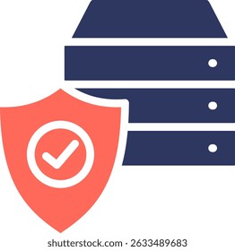 Datensicherheit Symbol Glyphe Farbe Vektorgrafik