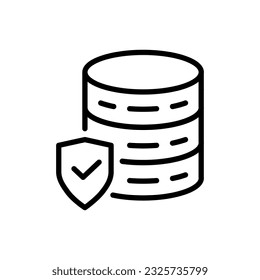 un icono de seguridad de datos en estilo de línea