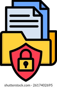 Data Security Icon Lineal Color Vector Illustration