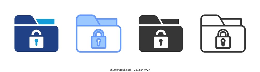 Data Security icon set multiple style collection