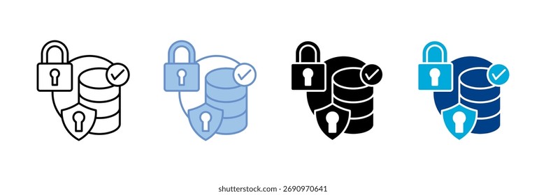 Data Security Icon Set Multiple Style Collection