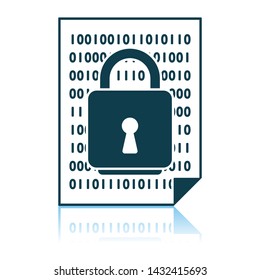 Data Security Icon. Shadow Reflection Design. Vector Illustration.