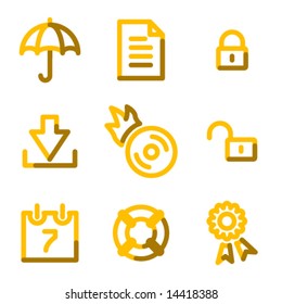 Data security icons, gold contour series