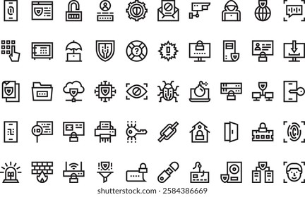 Data security icons High-Quality Vector Icons Collection with Editable Stroke. Ideal for Professional and Creative Projects.