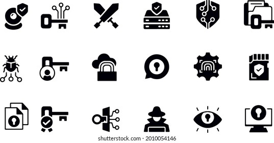 Data security icons vector design 