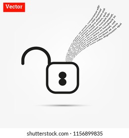 Data security icon,The most important part for the data business.The key lock system vector.