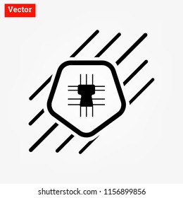 Data security icon,The most important part for the data business.The key lock system vector.
