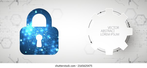 Data security Illustrates cyber data or information privacy idea. Color abstract  internet technology.