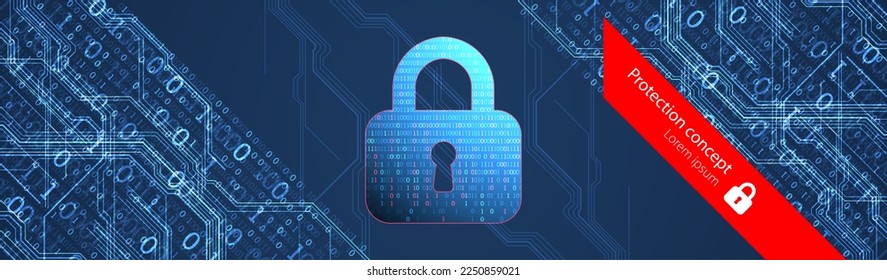 Seguridad de datos Ilustra la idea de privacidad de datos cibernéticos o de información. Tecnología de Internet colorida abstracta.