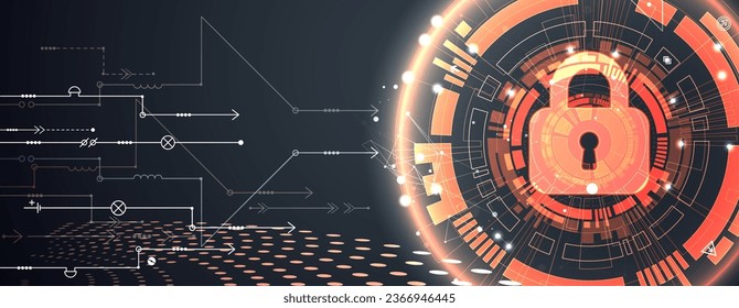 Data security Illustrates cyber data or information privacy idea. Color abstract  internet technology.