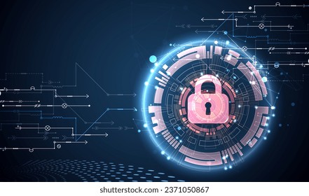 Data security Illustrates cyber data or information privacy idea. Color abstract  internet technology.