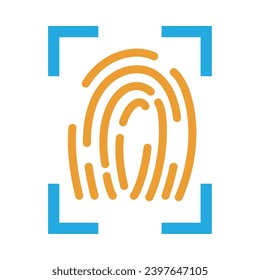 data security illustration with finger print vector isolated