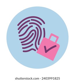 data security illustration of finger print vector isolated
