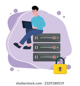 Data security illustration vector icon which can easily modify or edit 