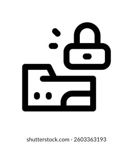 data security line icon. Clean and minimalist vector icon for websites, mobile apps, presentations, and logos. Fully scalable and customizable for any project.