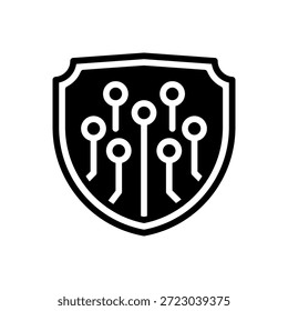 Data Security Line Icon, Outline Symbol for Information Encryption, Privacy Lock, Cyber Protection, Secure Access, and Digital Safety. Vector Sign Icon.