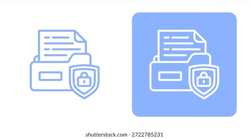 Línea de seguridad de datosIlustración de icono de color de dos tonos y fondo contrastante