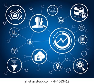 Data Security Network Security Concept Blue Stock Vector (Royalty Free ...