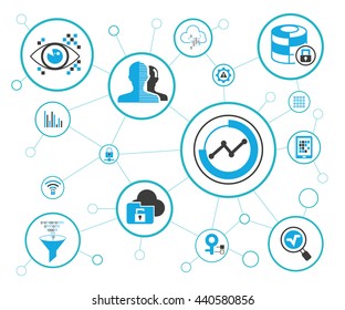 data security, network security concept, vector illustration