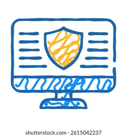 data security operating system doodle icon sketch vector. data security operating system sign. isolated symbol illustration