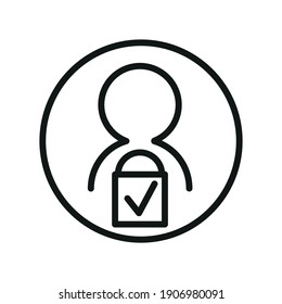 Data Security Outline Vector Icon Related Protect Personal Information