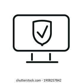 Data Security Outline Vector Icon Related Protect Personal Information