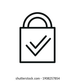 Data Security Outline Vector Icon Related Protect Personal Information