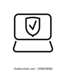 Data Security Outline Vector Icon Related Protect Personal Information