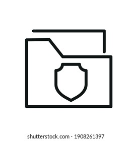 Data Security Outline Vector Icon Related Protect Personal Information