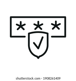 Data Security Outline Vector Icon Related Protect Personal Information