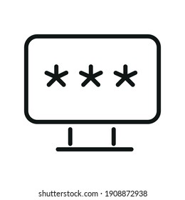 Data Security Outline Vector Icon Related Protect Personal Information