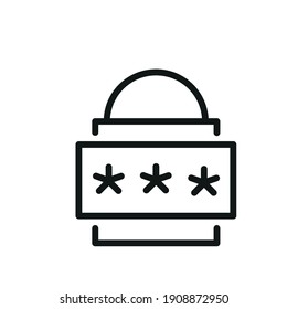Data Security Outline Vector Icon Related Protect Personal Information