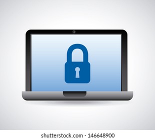 data security over gray background vector illustration 